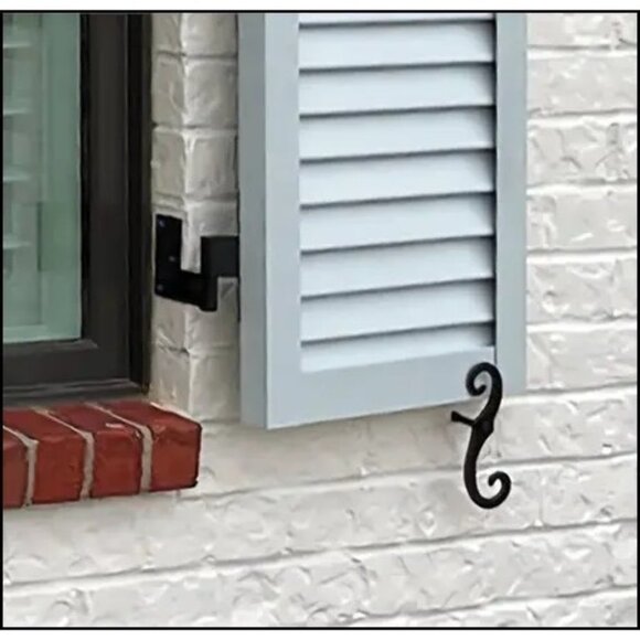 Lynn Cove Foundry Stainless S Shutter Stay Pair Black Powder Coat SD3SS - Picture 2 of 7